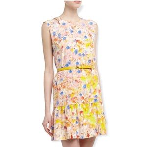 Cluny by Cynthia Steffe Cutout Shoulder Floral Print Flounce Dress NWT Sz 6